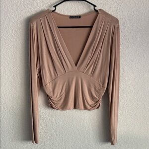 Women's Crop Blush Draped Blouse
